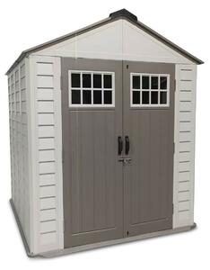 Casetta Box da Giardino Gardenia M 210x213x252 Area 4,47 mq in HDPE Grigio e Marrone Scuro