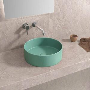 Kamalu lavabo tondo colore turchese opaco 35cm | klt-350t