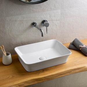 Kamalu lavabo appoggio rettangolare 49 cm con bordi arrotondati | klit-4900