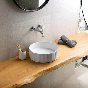Kamalu lavabo bagno rotondo 36 cm scanalato | kls-3600t