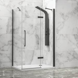 Kamalu box doccia 70x70 telaio nero porta battente | kt5000n
