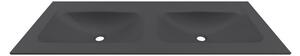 KAMALU - Lavabo incasso doppia vasca per mobili 120,5 cm nero opaco | KK-1205NELV