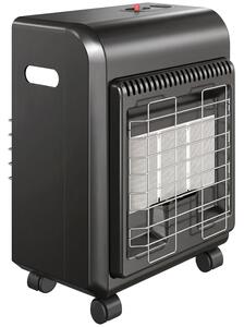 Stufa a Gas 4,2 kW 37x29x55 cm con 3 Livelli di Calore Sensore ODS e Protezione Antiribaltamento in Metallo Nera