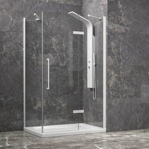 Kamalu cabina doccia 80x140 profili bianchi porta battente | kt5000b