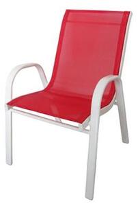 Poltroncina per Bambini in Ferro e Textilene Taddei Stack Baby Rossa