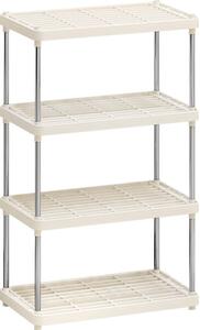 Scaffale 4 Ripiani 42x22x80 cm in Metallo e Plastica Will Silver/Bianco