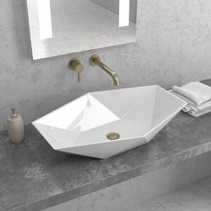 Kamalu lavabo da appoggio 64cm esagonale bianco | litos-k64