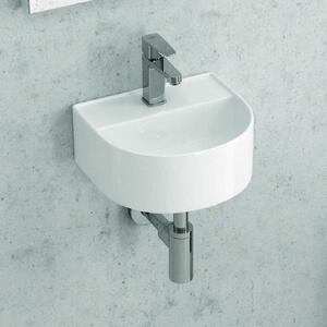 Kamalu mini lavabo design semicircolare in ceramica bianca | litos-mk62