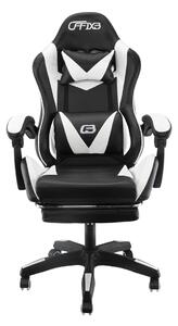 Sedia Gaming con Poggiapiedi in Similpelle Bianco