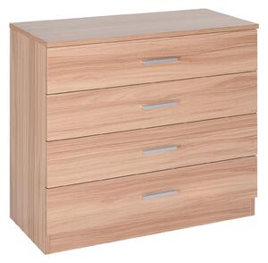 Cassettiera con 4 Cassetti in Legno 72x33.5x67 cm