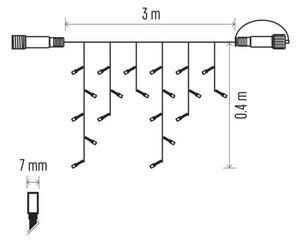 Catena LED da esterno 50xLED/3x0,4m IP44 bianco caldo