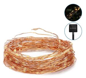 Aigostar - Catena LED solare LED/8 funzioni 12m IP65 bianco caldo