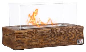 Camino a Bioetanolo da Tavolo 33x16x18 cm Serbatoio da 0.15L Legno Naturale