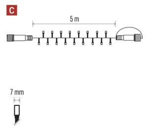 Catena luminosa collegabile 50xLED/5m IP44 bianco caldo bianco
