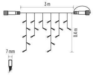 Catena luminosa LED per esterni 50xLED/3x0,4m IP44 bianco caldo