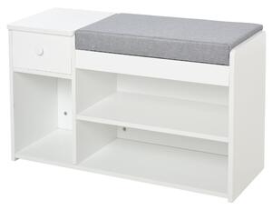 Panca da Ingresso Scarpiera 81x31,5x49 cm in Legno Bianco