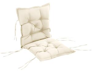 Cuscino per Sedie da Giardino 100x50 cm in Poliestere Crema