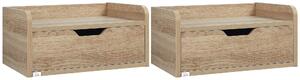 Set 2 Comodini Sospesi 40x30x19,5 cm in Truciolato Naturale