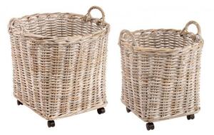 Set 2 Ceste con Ruote Warna in Fibre Naturali