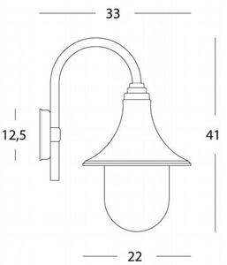 Lampada Applique Lampara in Basso Colore Nero per Esterno Linea Marine Sovil