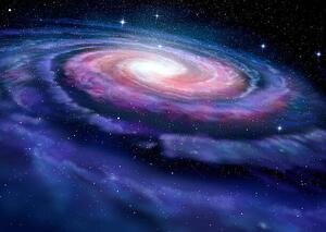 Fotografia artistica Spiral galaxy illustration of Milky Way, alex-mit, (40 x 30 cm)