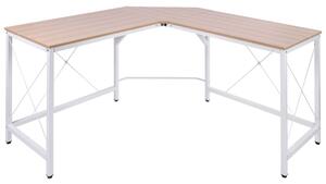 Scrivania da Ufficio Grande ad Angolo in Metallo e MDF 150x150x76 cm Bianca