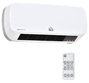 Stufa Elettrica da Parete 45x18,6x11,5 cm con Telecomando Bianco