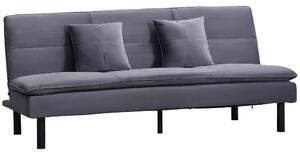 Divano Letto 2 Posti 181x92x84 cm in Tessuto Effetto Velluto Grigio