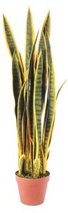 Sanseveria Artificiale con 25 Foglie in Vaso Altezza 92 cm Verde