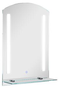 Specchio Bagno 50x15,1x70 cm con Luce LED Mensola e Struttura in Alluminio