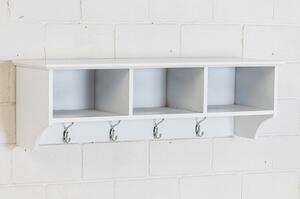 Mensola Appendiabiti in Legno 79x25x25 cm Cortina Bianco