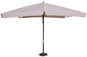 Ombrellone da Giardino 3x3 m Palo Ø48 mm in Legno e Poliestere Ecrù