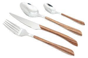 Servizio Set di Posate 24 Pezzi in Acciaio Collection Bois Legno