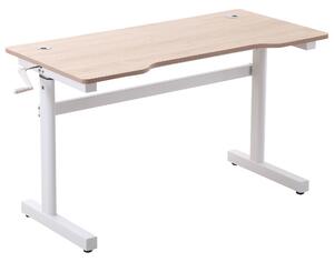 Vinsetto Scrivania Regolabile in Altezza con Regolazione Manuale a Manovella, 120x60x72-117cm, Bianco|Aosom