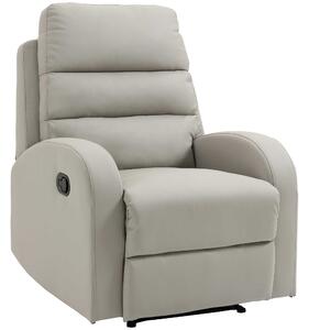 Poltrona Relax Reclinabile Manuale 80x91x102 cm in Similpelle Grigio Chiaro