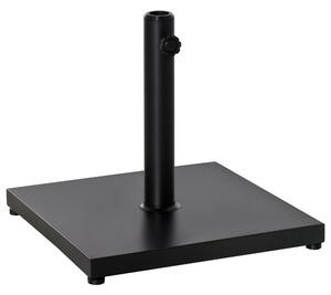 Base per Ombrellone da Giardino Ø45 cm 18 Kg in Plastica Effetto Rattan Nero