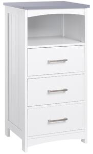 Mobiletto Bagno 3 Cassetti 40x33x80 cm in MDF Bianco