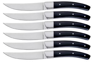 Set 6 Coltelli da Bistecca Lama Liscia Manico in Plastica Tyson Nero