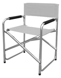 Sedia Regista da Giardino Richiudibile in Alluminio e Tessuto Oxford Grigio Chiaro