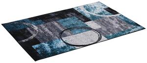 Tappeto Pelo Corto 200x140 cm in Poliestere per Interni Blu Nero e Bianco