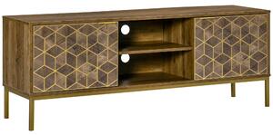 Mobile TV 2 Ante 2 Ripiani 145x39x55 cm in Truciolato e Acciaio Marrone