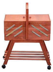 Cassetta Portalavoro n.40 in legno con ruote noce cm 45x28xh62