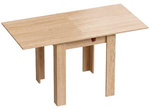 Tavolo da Pranzo Pieghevole per 4 Persone 140x70x77 cm in Truciolato Rovere
