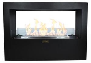 Camino a Bioetanolo da Pavimento 100x30x70 cm Giotto S Nero