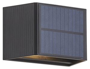 Lampada da parete per esterni Nera con LED 2 luci IP65 Solare - Christof