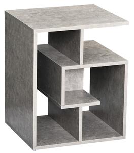 Mobiletto Libreria a 3 livelli in Legno Grigio Effetto Cemento 45x40x55 cm
