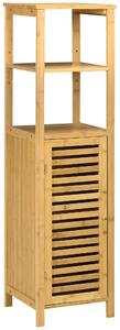 Armadietto Bagno 1 Anta 2 Ripiani 32,9x29,9x120 cm in Bambù Legno Naturale
