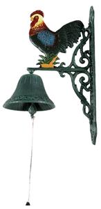 Campana in ghisa gallo colorato cm 23x13xh36