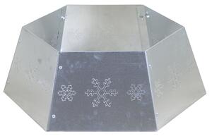 Copri base Albero di Natale in Metallo pieghevole argento esagonale cm Ø68xh25