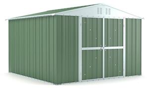 Casetta Box da Giardino in Lamiera di Acciaio Porta Utensili 327x307x217 cm Enaudi Verde
